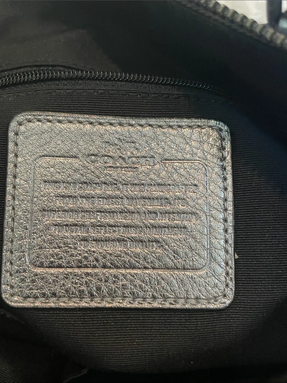 Coach Metallic Pewter Leather Shoulder Bag
